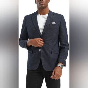 Tazio Italian Tailored Handcrafted Grey Blazer. NWT. Size 38S Slim Fit